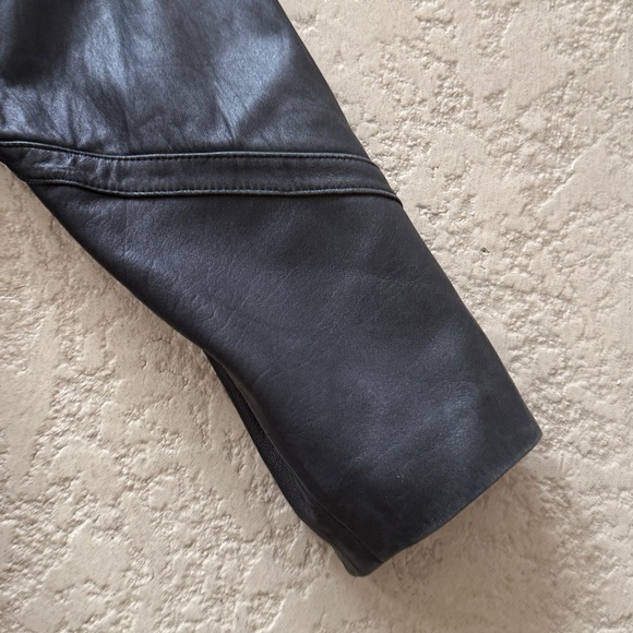 Preston & York Lambskin Black Leather Mid Length Coat size Large - Picture 10 of 16